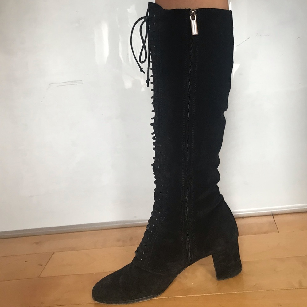 Suede lace up boots